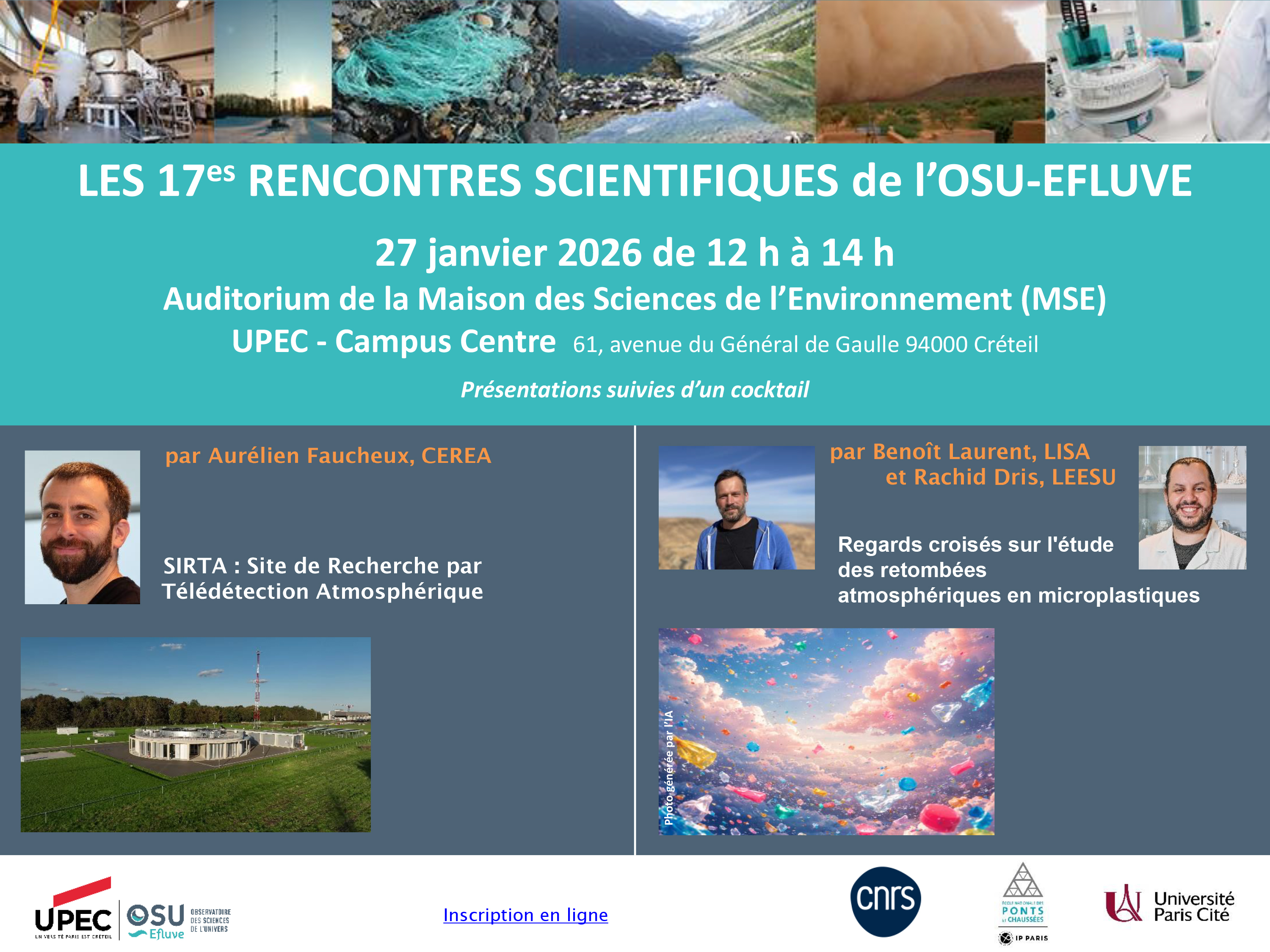 Invitation 17es rencontres scientifiques OSU-EFLUVE 27 janvier 2026